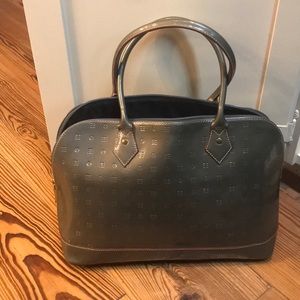 Arcadia Grey patent leather satchel